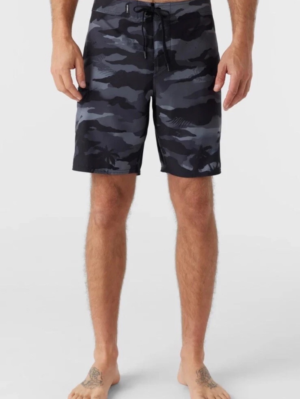 NEW O'Neill Men's Black and Gray Camo Board Shorts 34